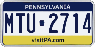 PA license plate MTU2714