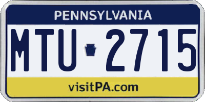 PA license plate MTU2715