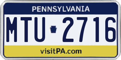 PA license plate MTU2716