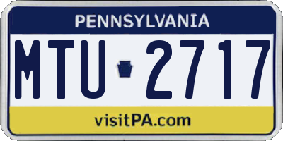 PA license plate MTU2717