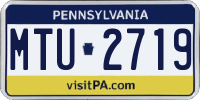 PA license plate MTU2719