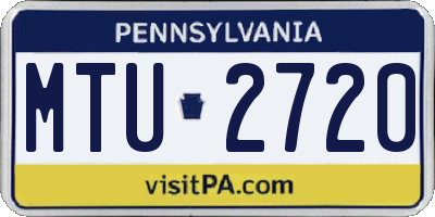 PA license plate MTU2720