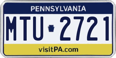PA license plate MTU2721