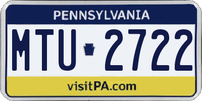 PA license plate MTU2722