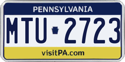 PA license plate MTU2723