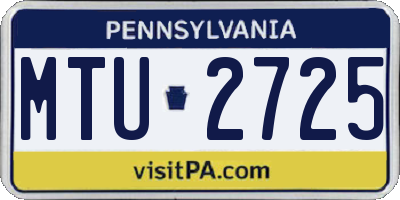PA license plate MTU2725