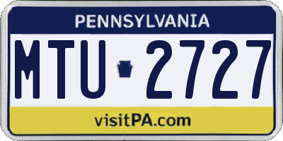 PA license plate MTU2727