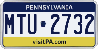PA license plate MTU2732