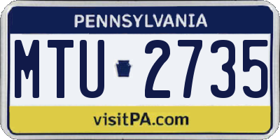 PA license plate MTU2735