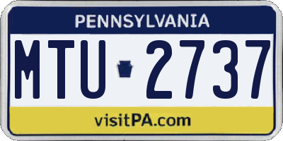 PA license plate MTU2737