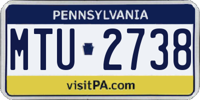 PA license plate MTU2738