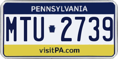 PA license plate MTU2739