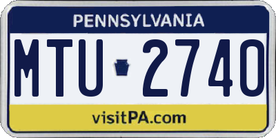PA license plate MTU2740