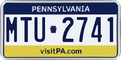 PA license plate MTU2741
