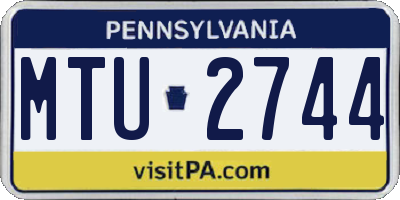 PA license plate MTU2744