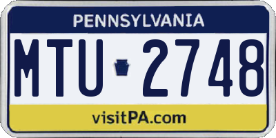 PA license plate MTU2748