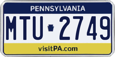 PA license plate MTU2749