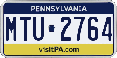 PA license plate MTU2764