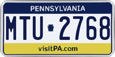 PA license plate MTU2768