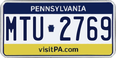 PA license plate MTU2769
