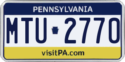 PA license plate MTU2770
