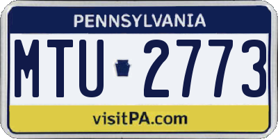 PA license plate MTU2773