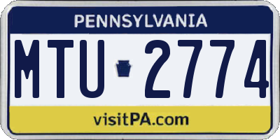 PA license plate MTU2774