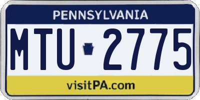 PA license plate MTU2775