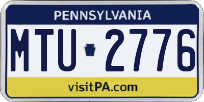 PA license plate MTU2776