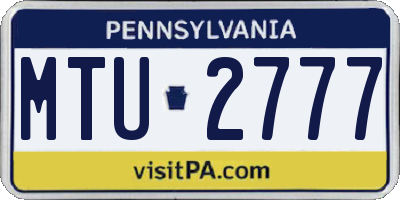 PA license plate MTU2777