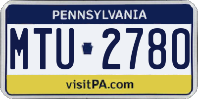PA license plate MTU2780