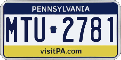 PA license plate MTU2781
