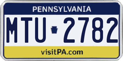 PA license plate MTU2782