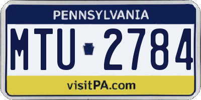 PA license plate MTU2784