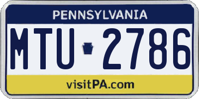 PA license plate MTU2786