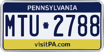 PA license plate MTU2788