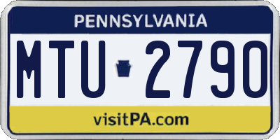 PA license plate MTU2790