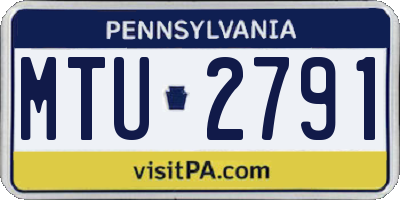 PA license plate MTU2791