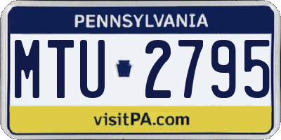 PA license plate MTU2795
