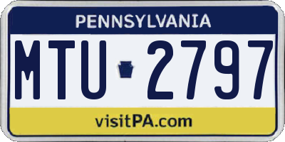 PA license plate MTU2797