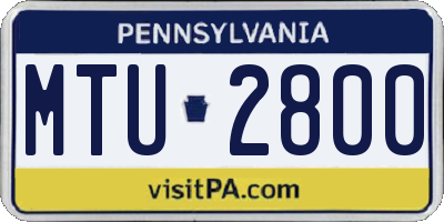 PA license plate MTU2800