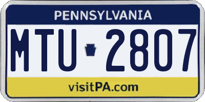 PA license plate MTU2807