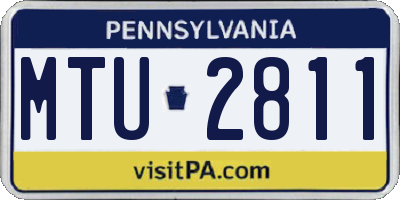 PA license plate MTU2811