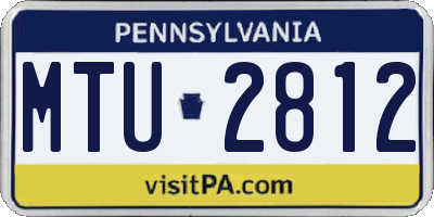 PA license plate MTU2812