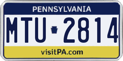 PA license plate MTU2814