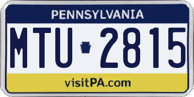 PA license plate MTU2815