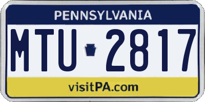 PA license plate MTU2817