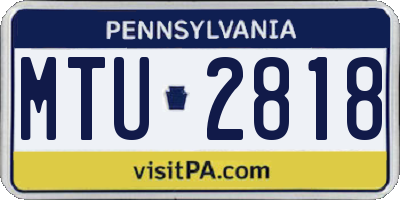 PA license plate MTU2818