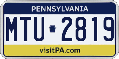 PA license plate MTU2819