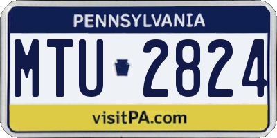 PA license plate MTU2824
